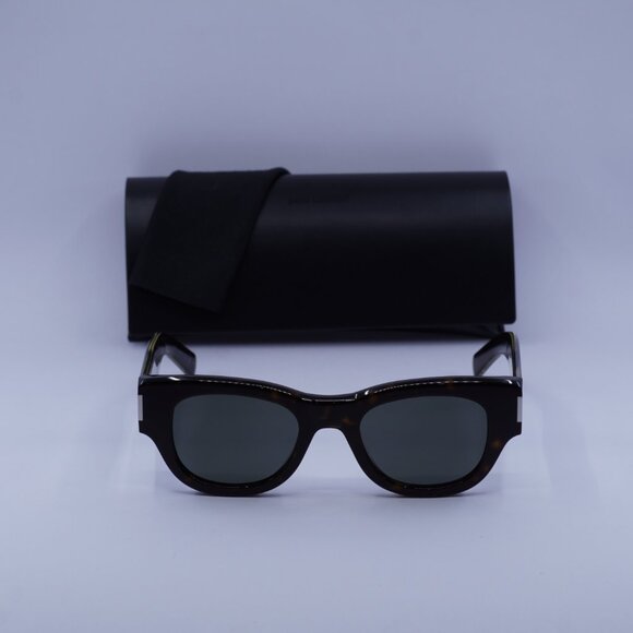 Saint Laurent SL573 002 Square Sunglasses – Dark Havana/Grey - Picture 3 of 11